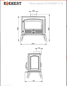 Печь-Камин EVEREST (Эверест) F8